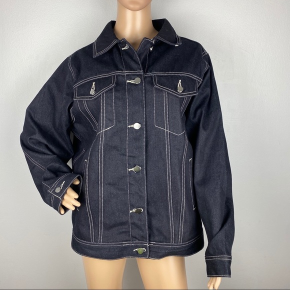 NEW WEWOREWHAT REVOLVE OVERSIZED DENIM JACKET - Picture 3 of 8